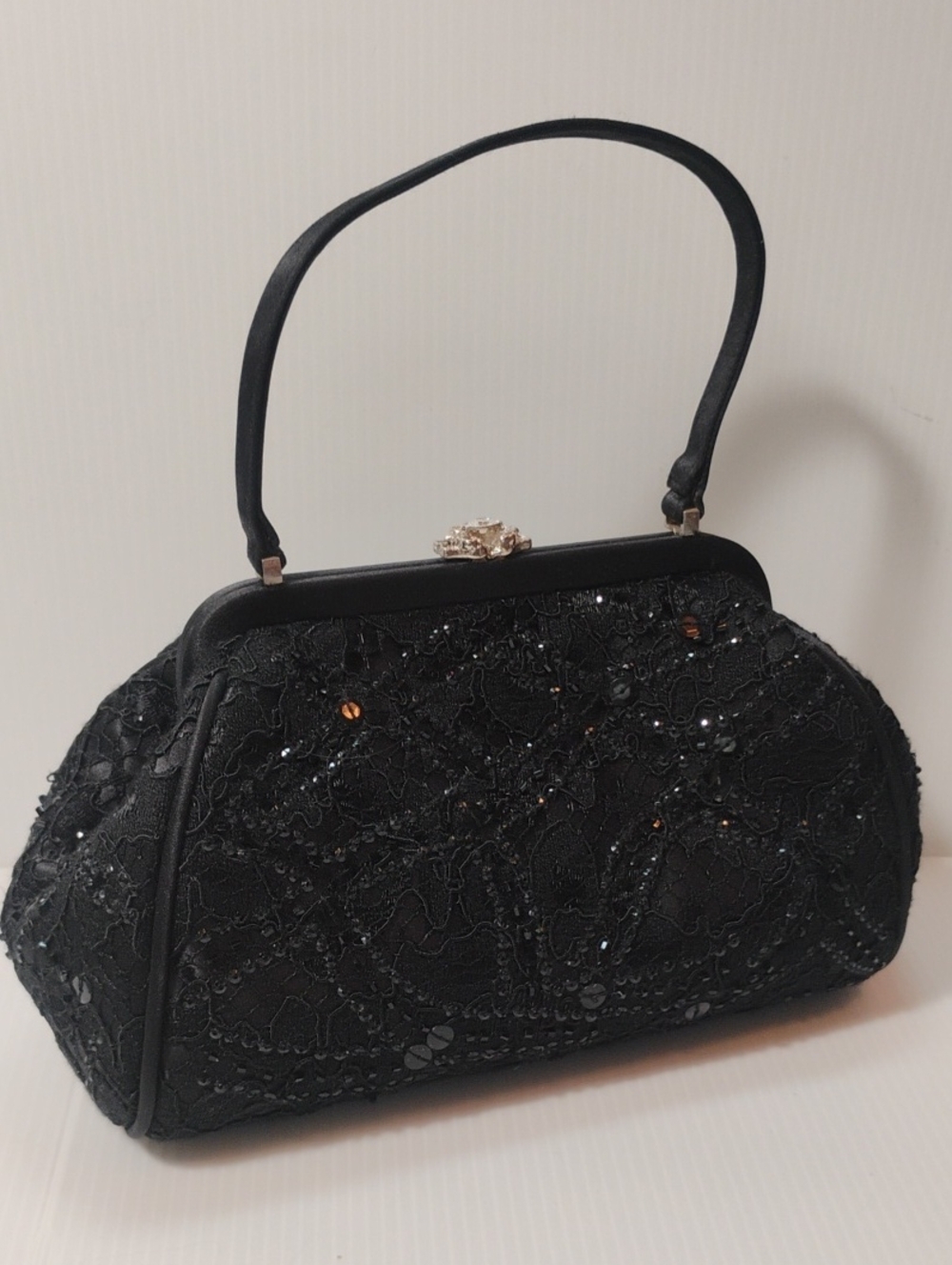 Talbots Vintage Black Beaded Purse/Clutch Vintage And Wonderful - Picture 4 of 11